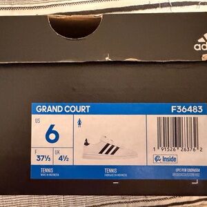 Adidas White Sneakers with Black Accents